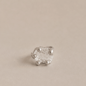 Bague Fabienne en verre soufflé plaqué or, perle artisanale organique, pièce unique