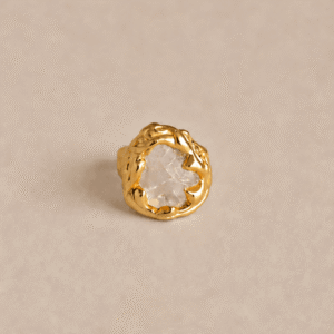 Bague Isabelle en verre soufflé plaqué or, bijou fait main aux formes irrégulière