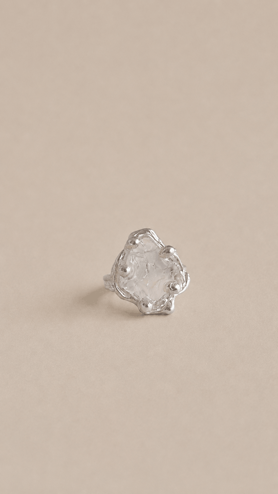 Bague Annie N.04 en verre soufflé argent 925 – design organique | Barrere x Maïgo