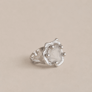 Bague Annie N.03 en verre soufflé argent massif – bijou artisanal unique | Barrere x Maïgo