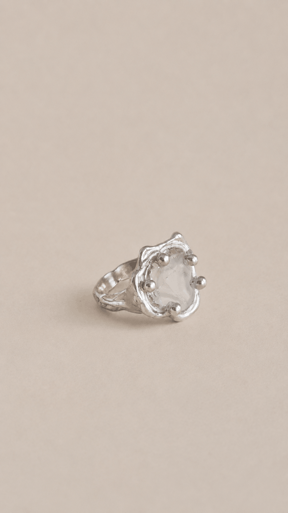 Bague Annie N.03 en verre soufflé argent massif – bijou artisanal unique | Barrere x Maïgo